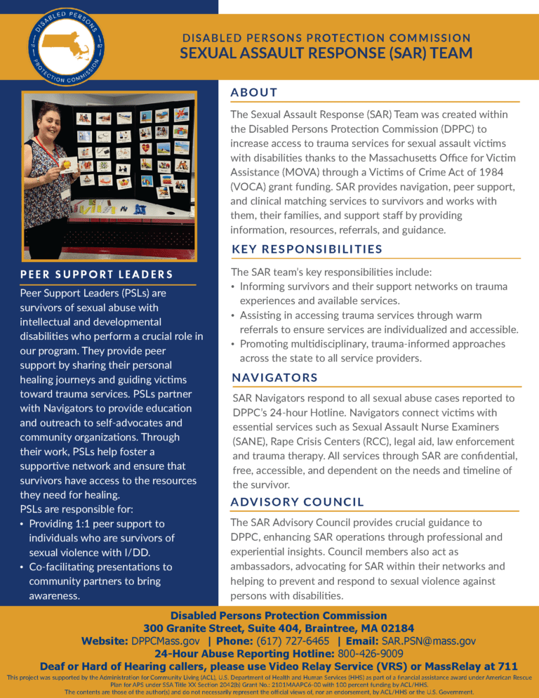 This is a clickable image which opens up the Sexual Assault Response Team flyer